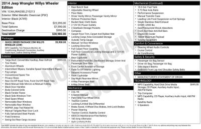 2014 Jeep Wrangler Willys Wheeler Edition