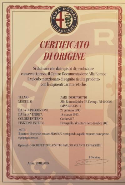 1993 Alfa Romeo SPIDER 2000 S.4 1993