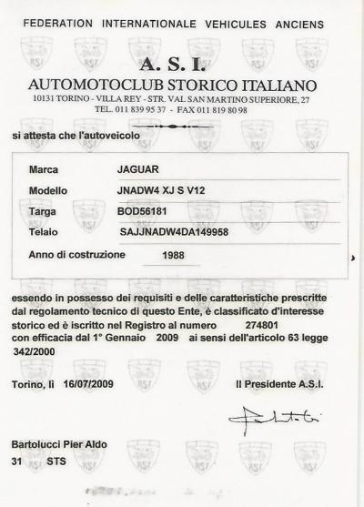 1988 Jaguar XJ S 5300 V 12 CONVERTIBILE 1988