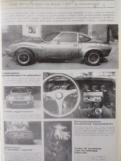 1906 Opel 1900 GT GROUP 4 OFFICIAL TEAM CONRERO 1970 VIN 941906704
