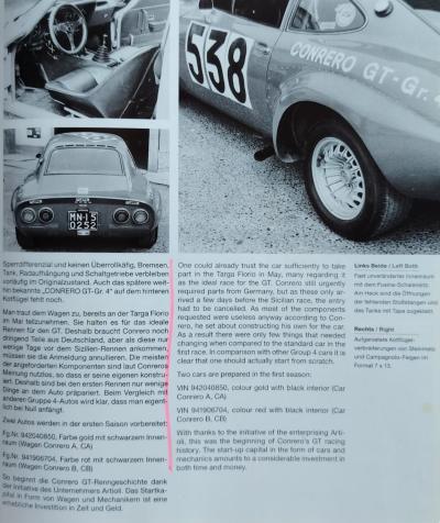 1906 Opel 1900 GT GROUP 4 OFFICIAL TEAM CONRERO 1970 VIN 941906704