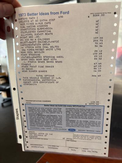 1973 Ford Mustang Mach 1 Q-Code