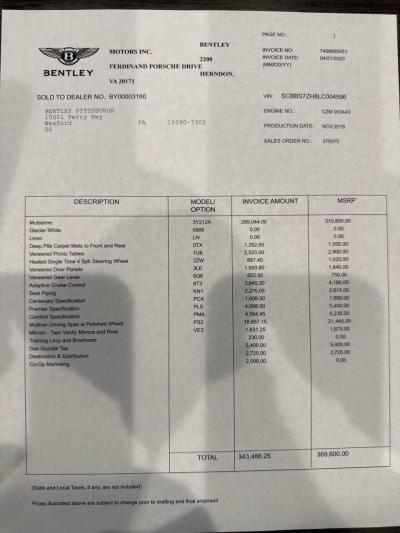 2020 Bentley Mulsanne