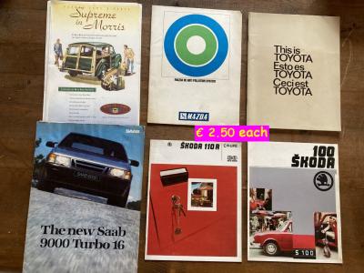 1900 Car Brochures Brochures / Folders / Photos / Drawings