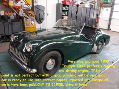 1957 Triumph TR3A groen nr. 11928