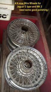 1900 Spaakwielen/ wire wheels 15 inch E-type.MK2
