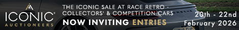 The Iconic Sale at Race Retro 2026 - Competition Cars 468 x 60 (Live Client)