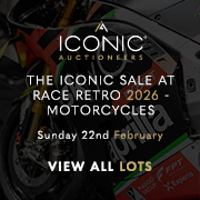 The Iconic Sale at Race Retro Feb 2026 - Motorcycles 180 x 180 (Live Client)
